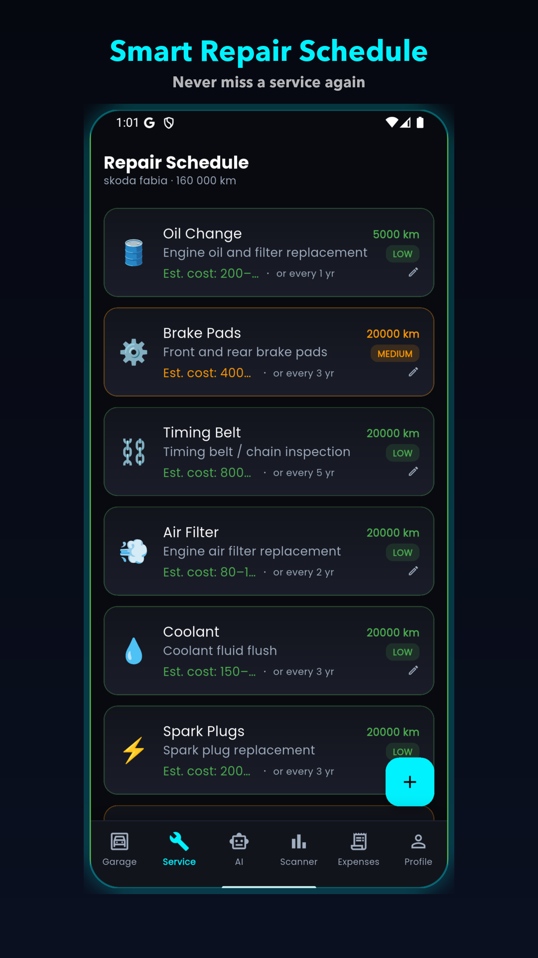 Repair Schedule