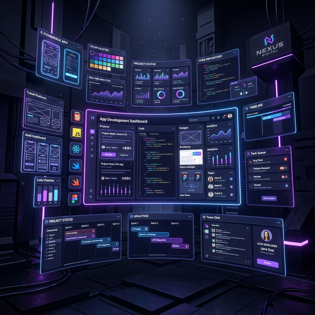 Modern web developer workspace